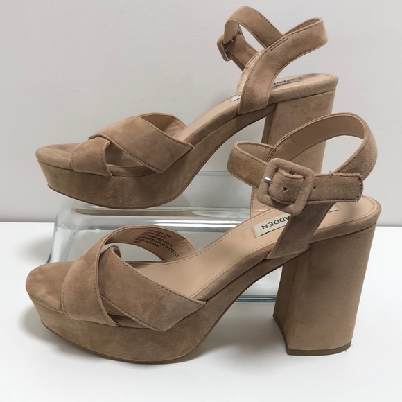 Steve Madden Tan Platform Heels 7.5